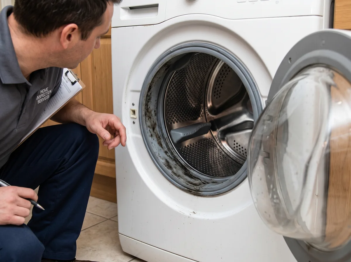 Washing machine door seal with mold damage - sign washer needs professional repair Woodstock ON