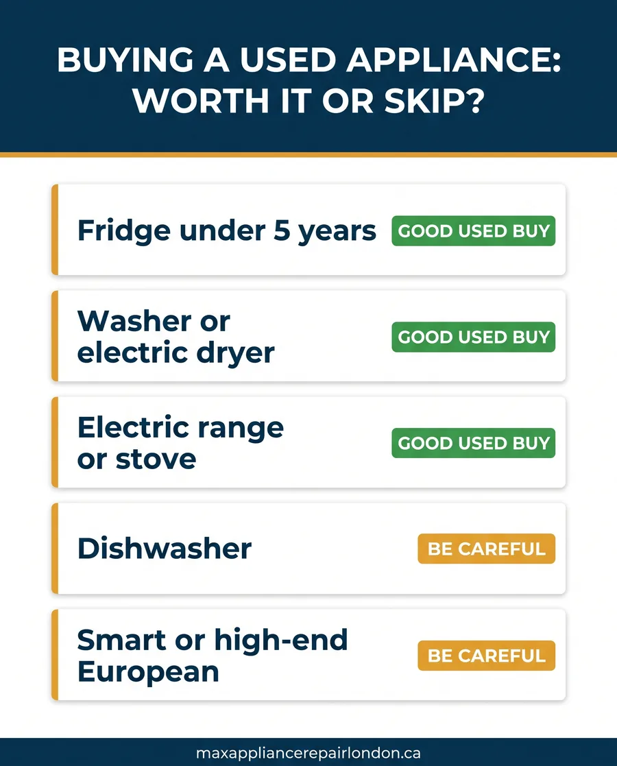 when to buy or skip buying used appliances