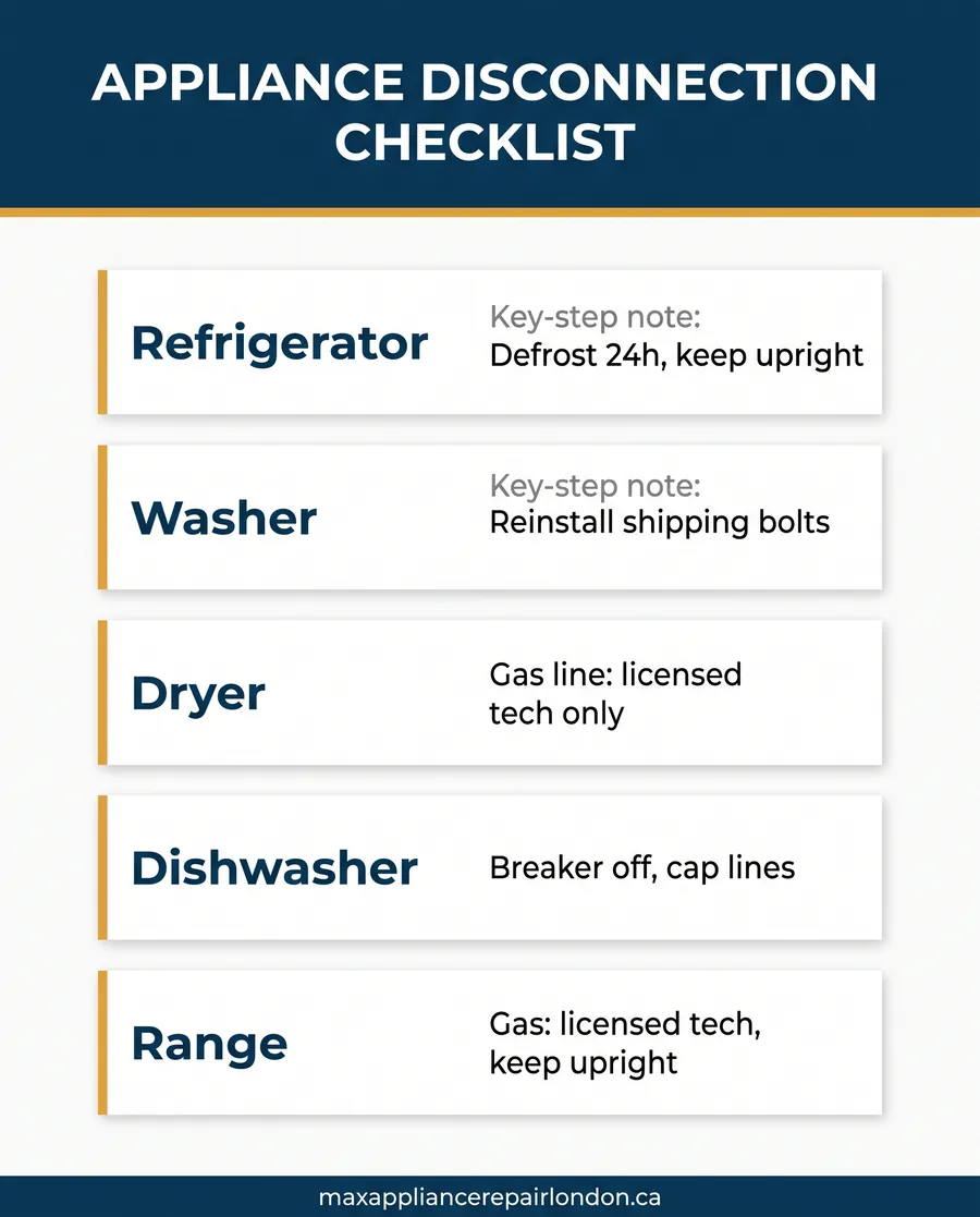 moving appliance checklist disconnection moving appliance checklist disconnection