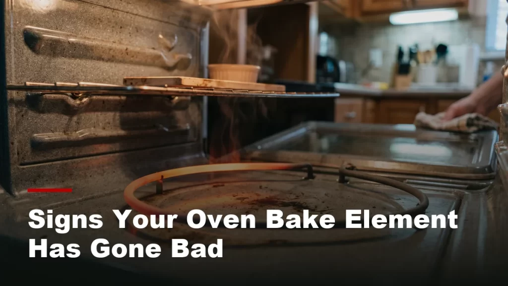 Oven bake element glowing unevenly with one dark section along the coil
